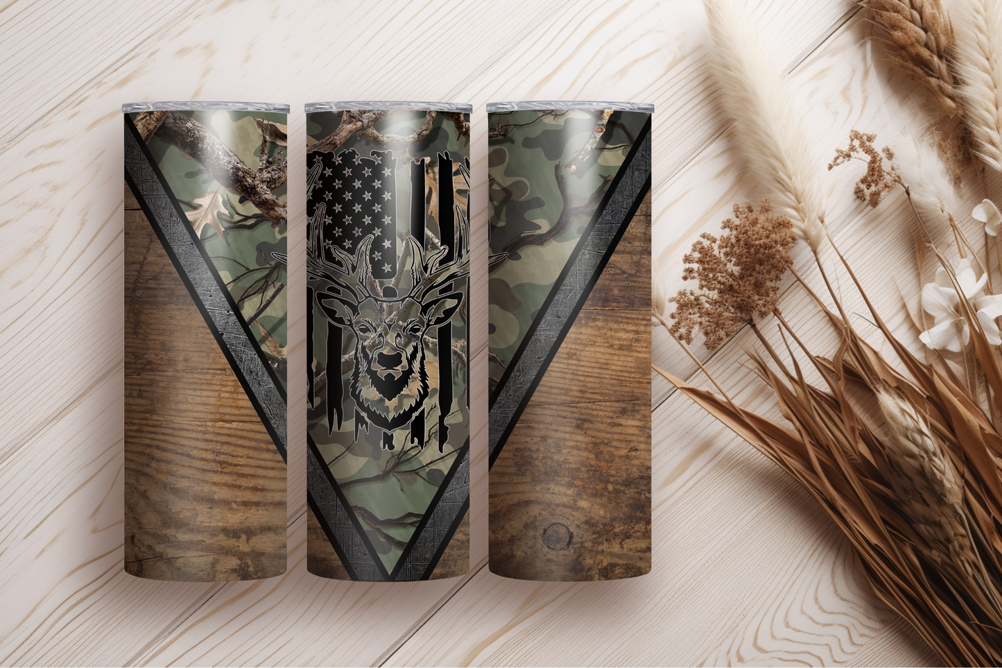 Camouflage Deer Sublimation Tumbler Print