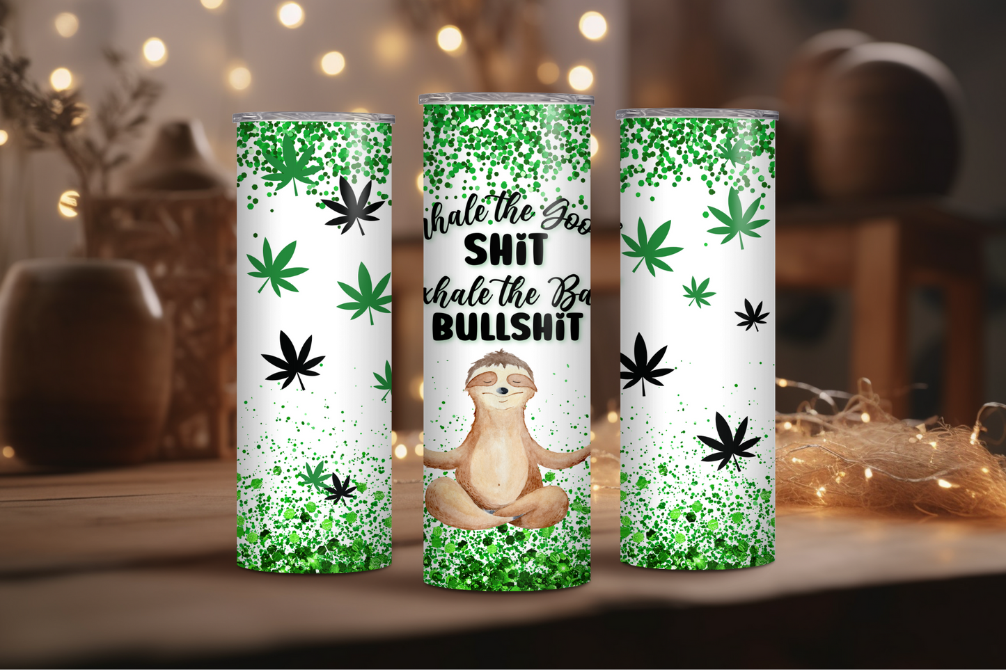 Cannabis Sloth Sublimation Tumbler Print