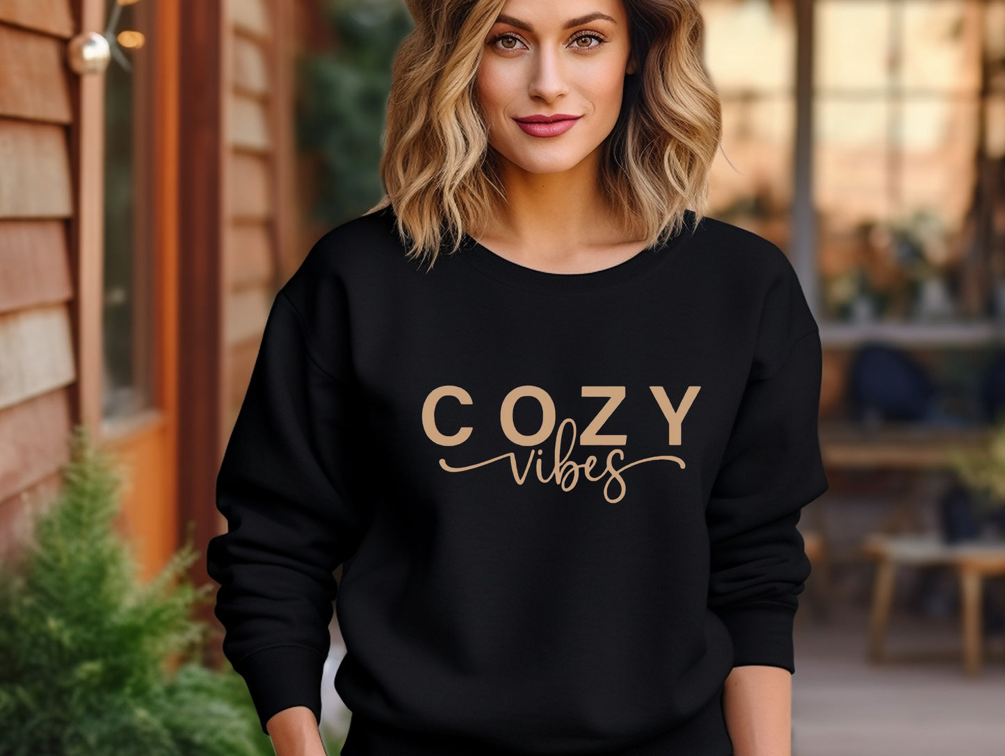 Cozy Vibes (Light Tan) Screen Print Transfer