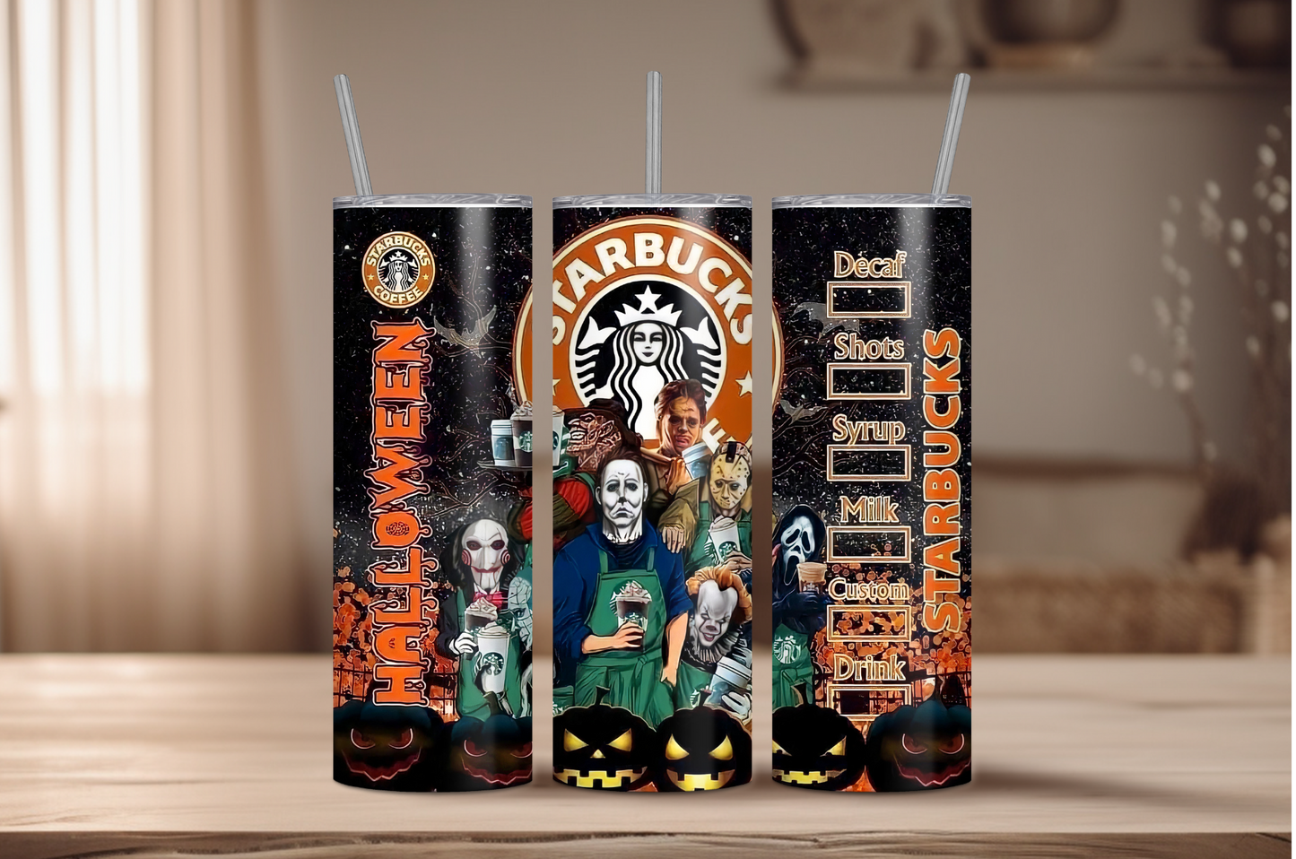 Halloween Starbies Sublimation Tumbler Print