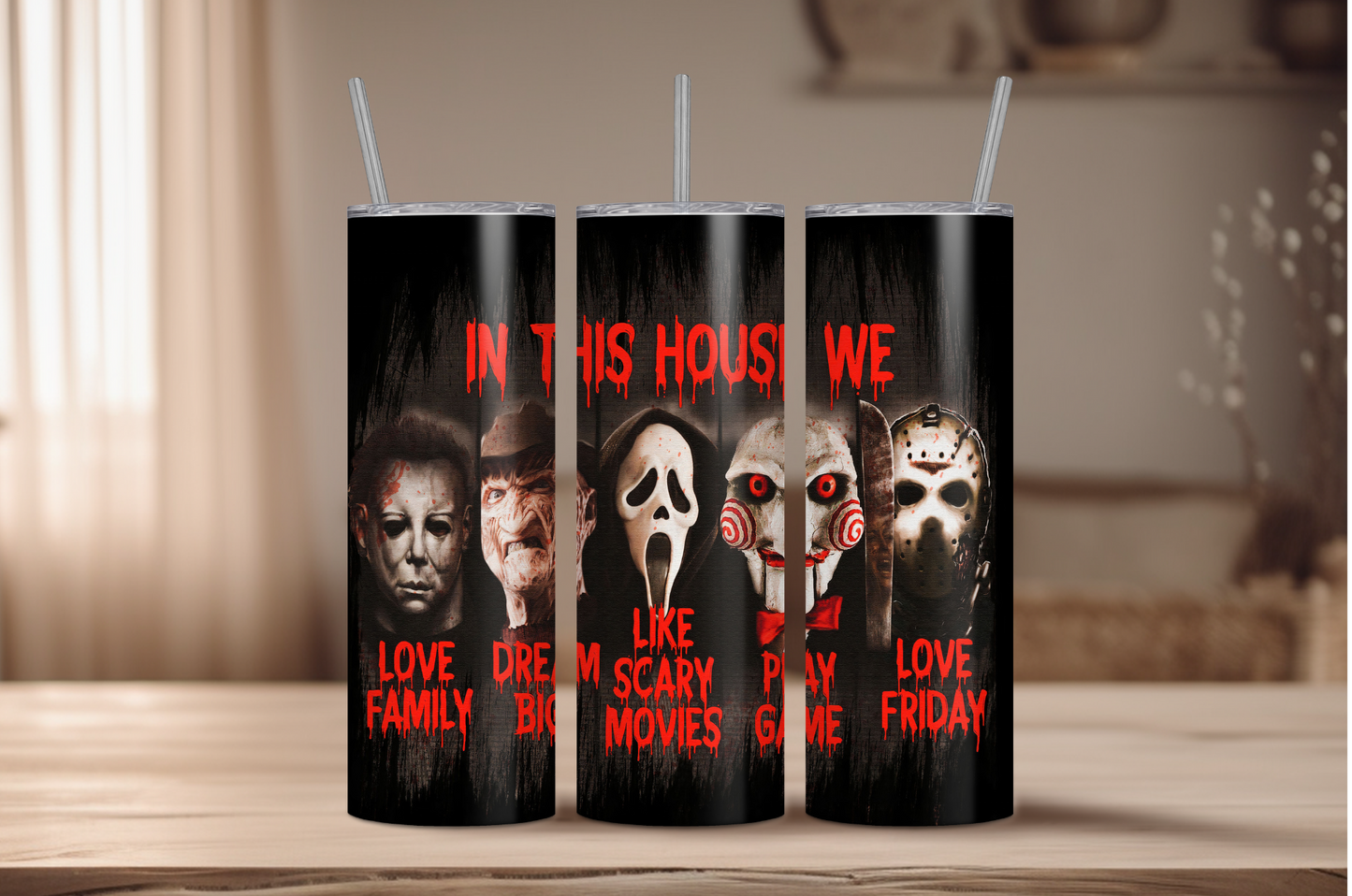 Horror House Sublimation Tumbler Print