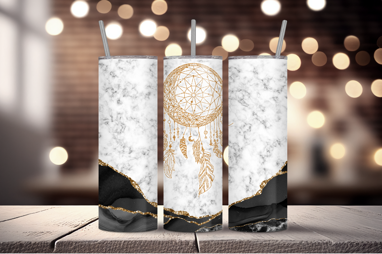 Marble Dreamcatcher Sublimation Tumbler Print