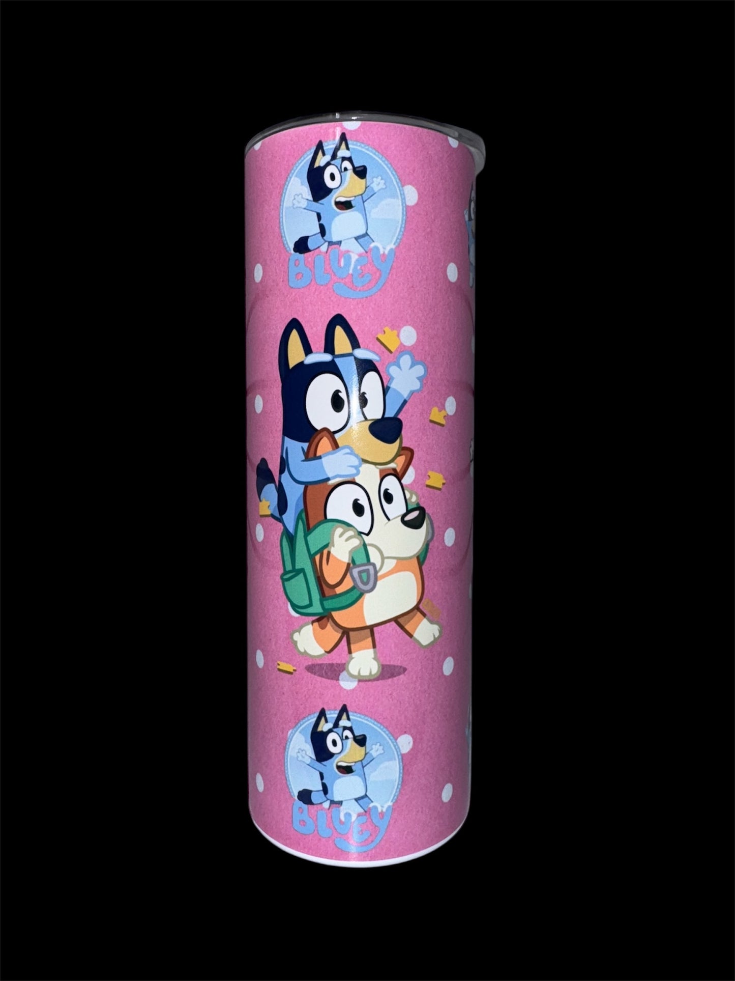 Pink Bluey/Bingo 20oz Skinny Tumbler