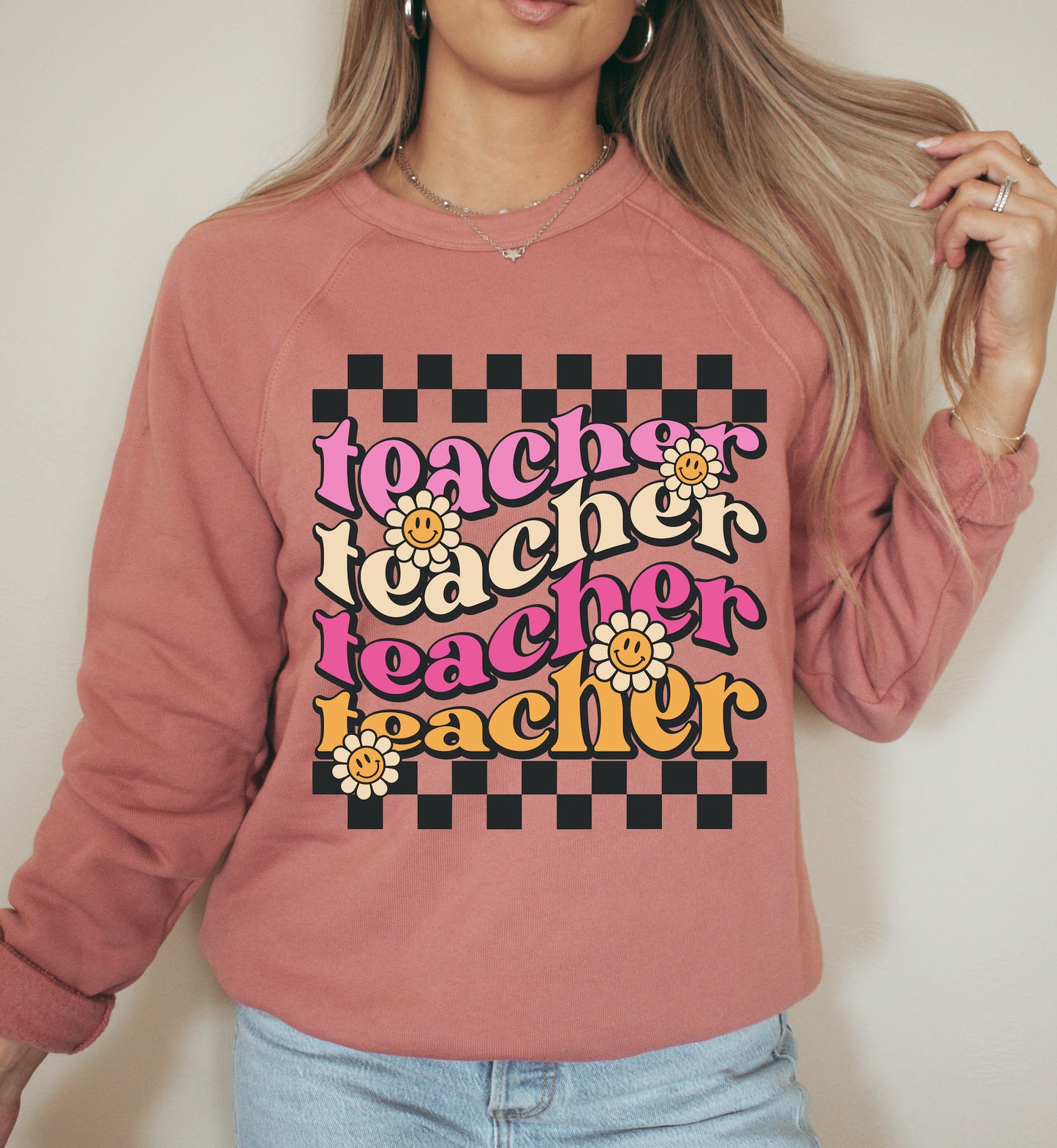Retro Teacher Clear Film Full Color Screen Print Transfer