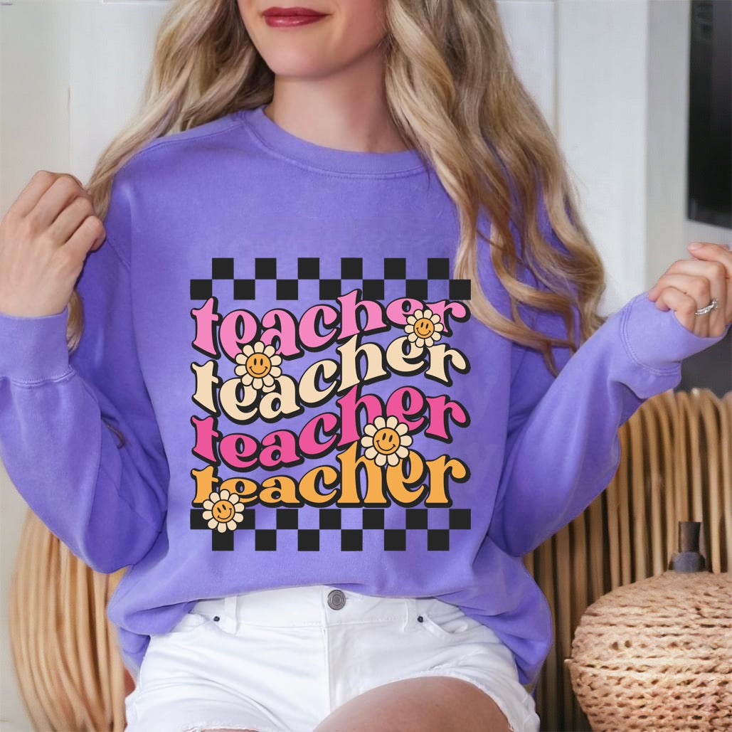 Retro Teacher Clear Film Full Color Screen Print Transfer