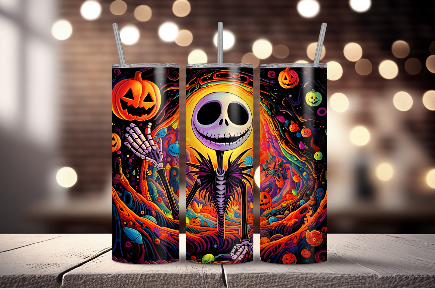 Trippy Jack Skellington Sublimation Tumbler Print