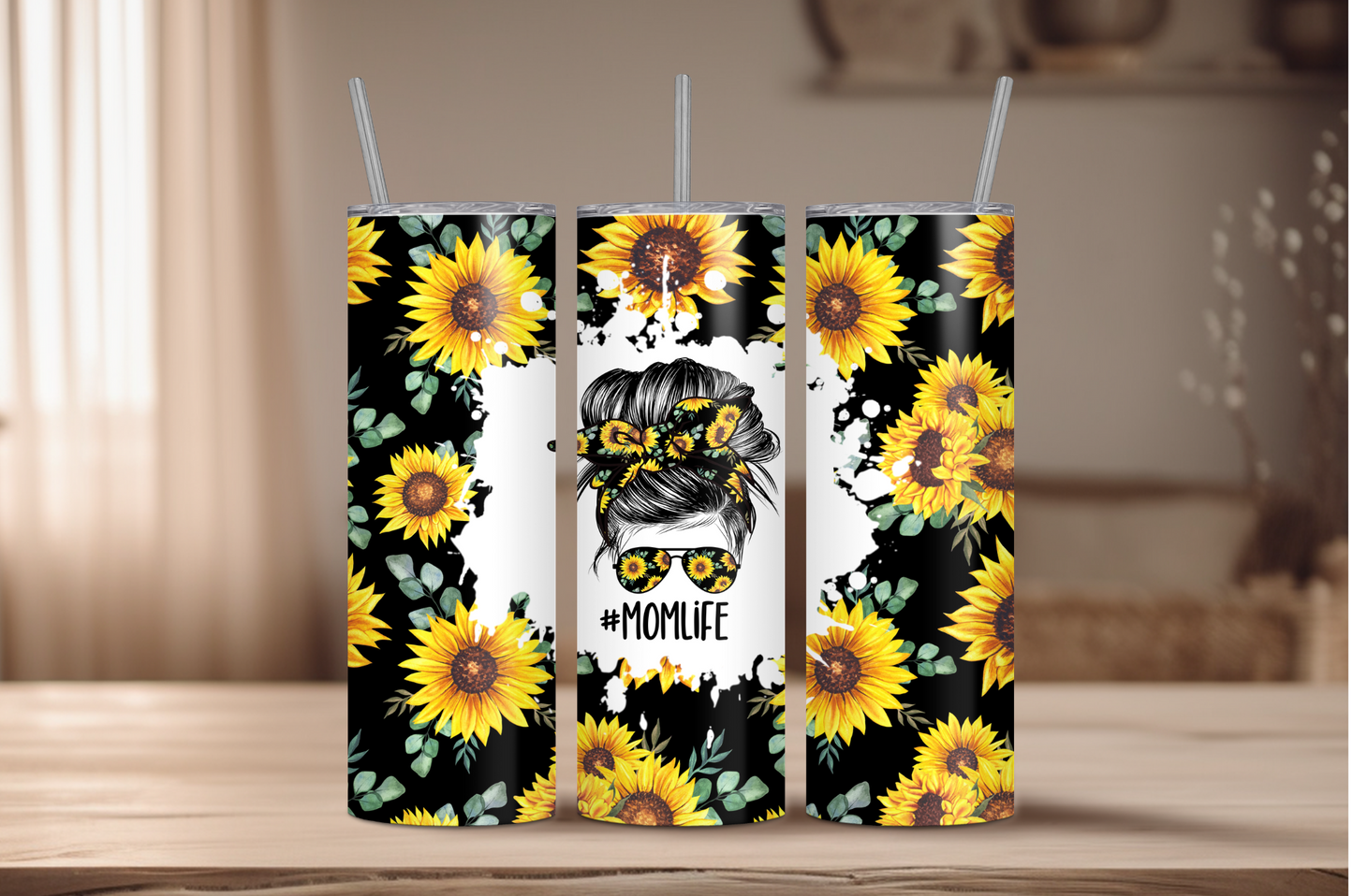 Sunflower Mom Life Sublimation Tumbler Print