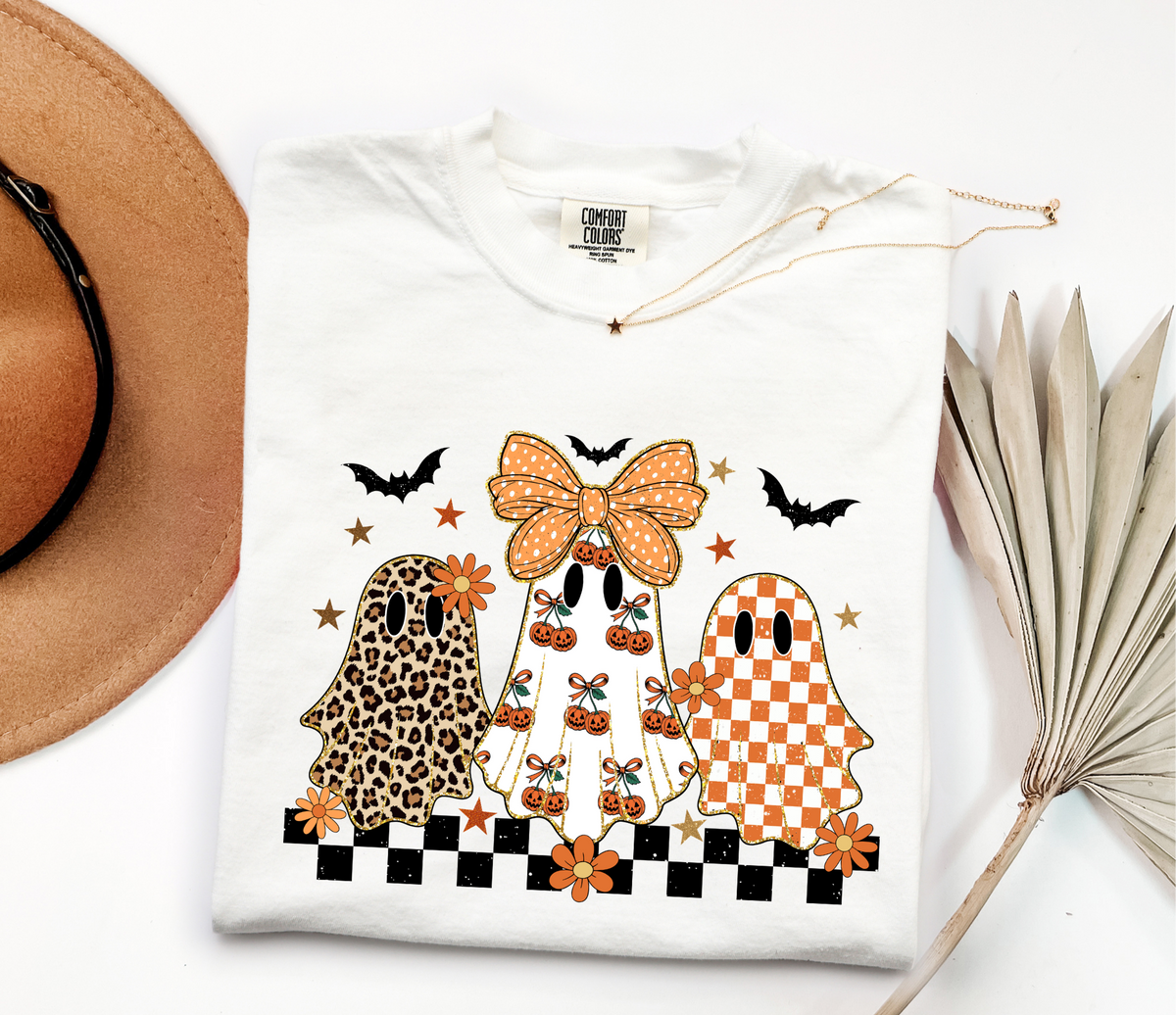 Cute Fall Ghosts - White T-Shirt