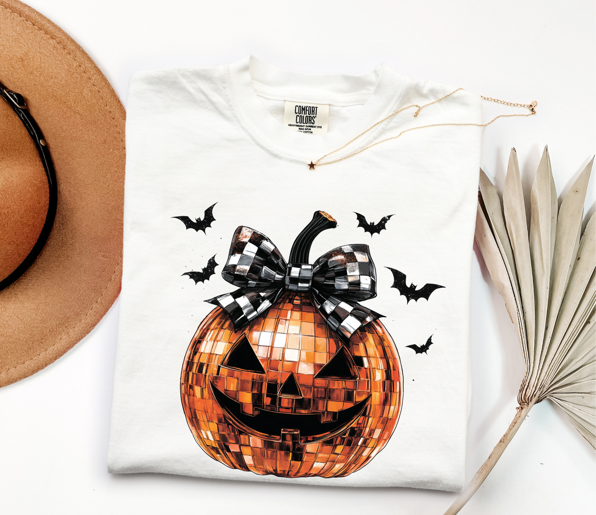 Disco Pumpkin Fall - White T-Shirt