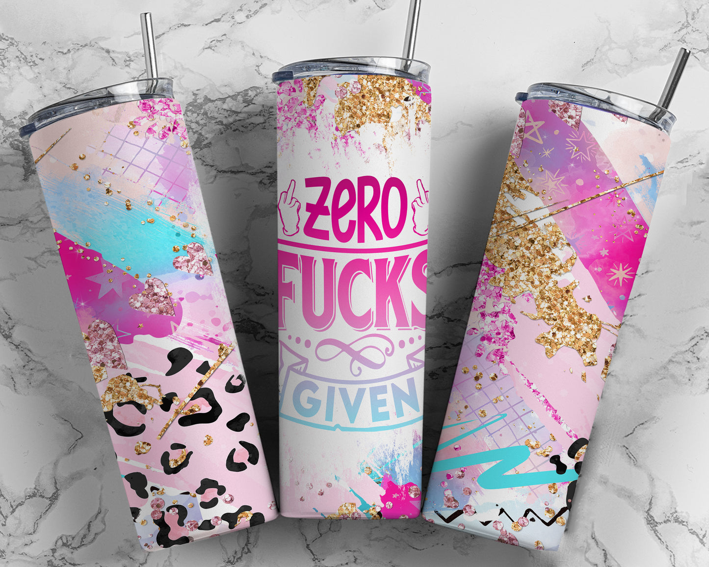 Zero F*cks Given Sublimation Tumbler Print