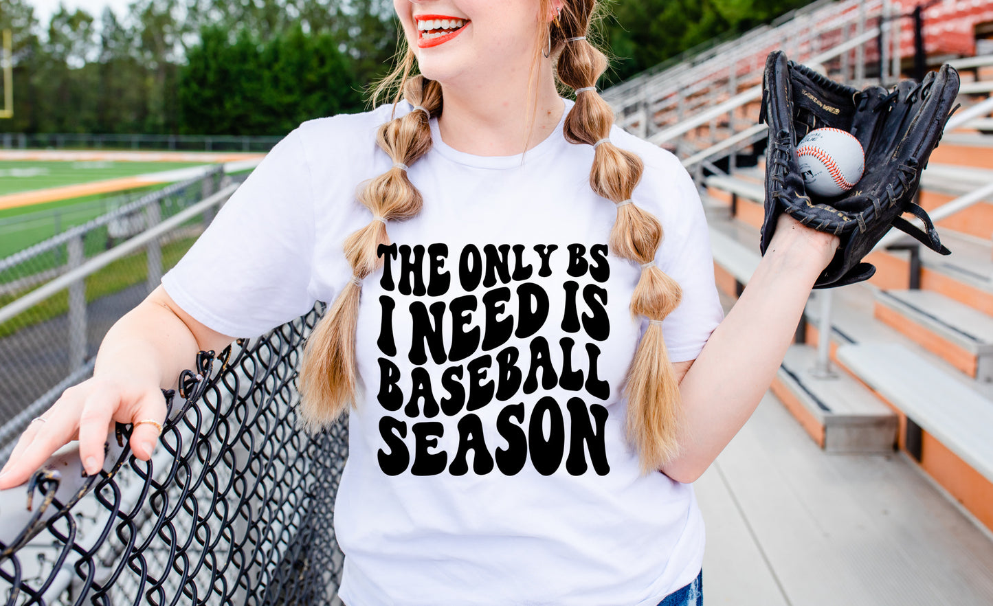 The Only BS I Need Is Baseball Season Screen Print Transfer