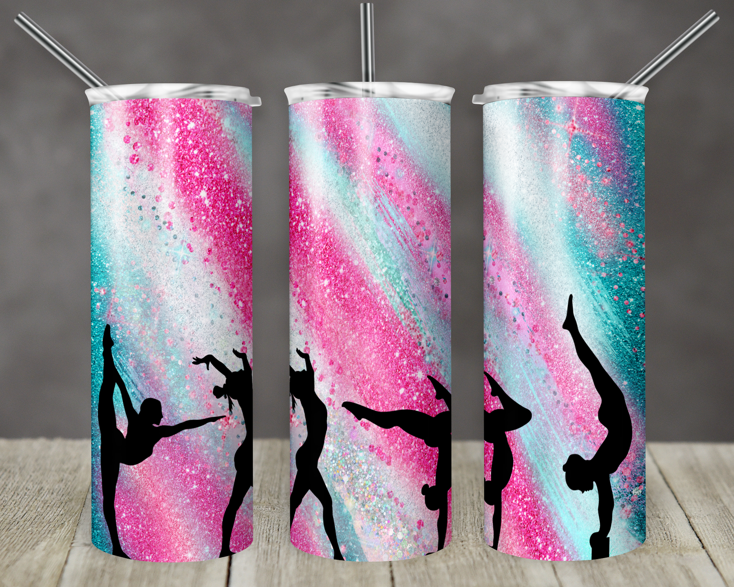 Gymnastics Silhouette Sublimation Tumbler Print