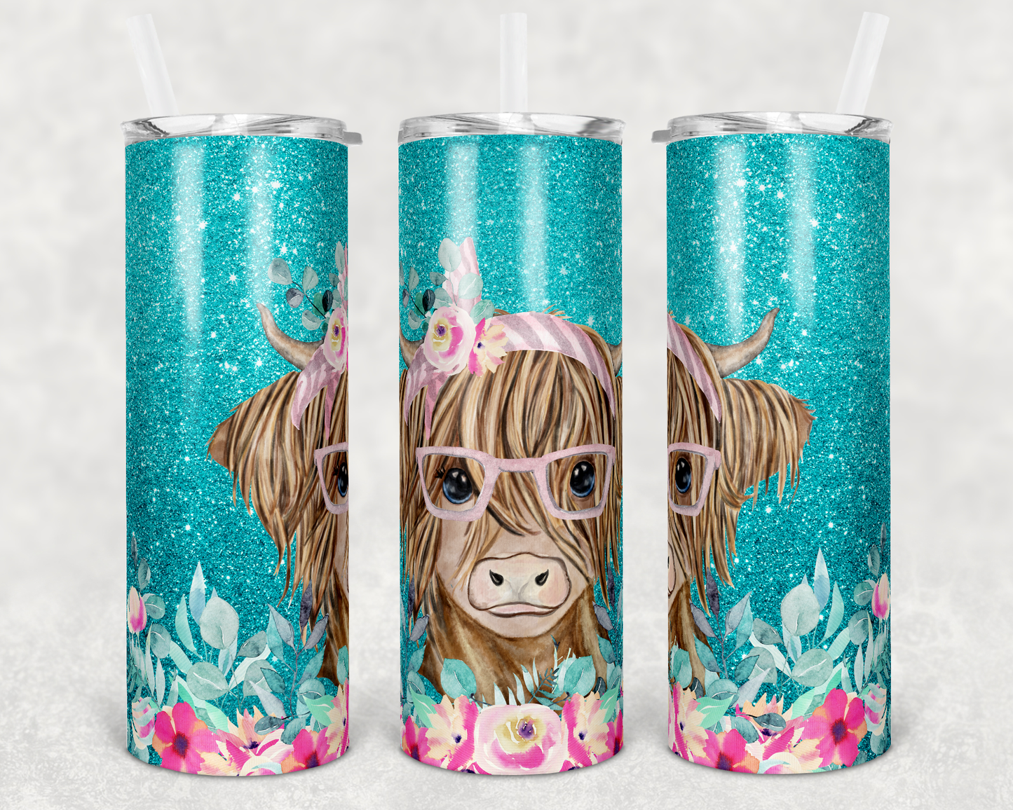 Highland Cow Sublimation Tumbler Print