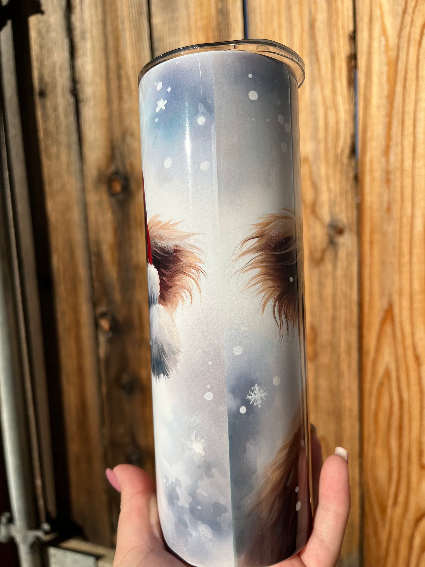 Christmas Highland Cow 20oz Skinny Tumbler