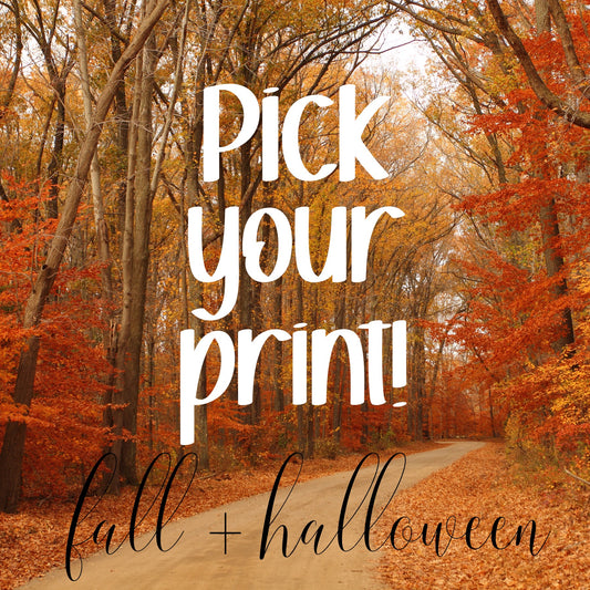 Pick your Print for Build a Tee: FALL + HALLOWEEN