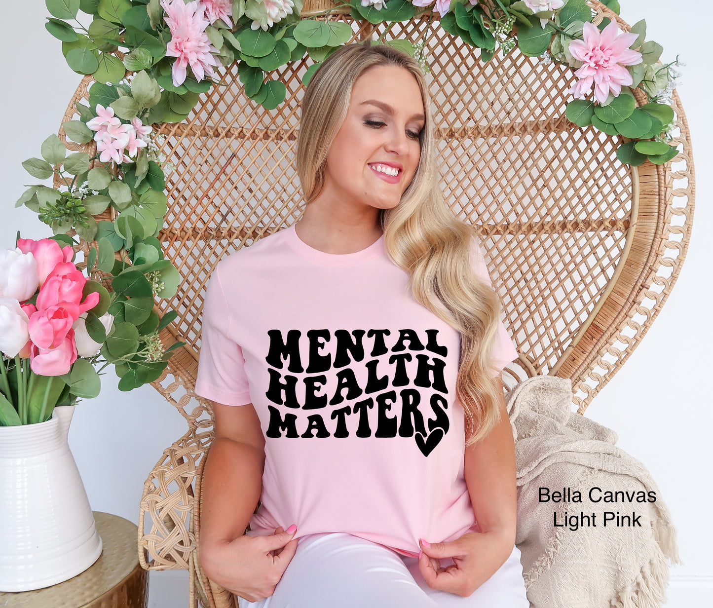 Mental Health Matters - Light Pink T-Shirt