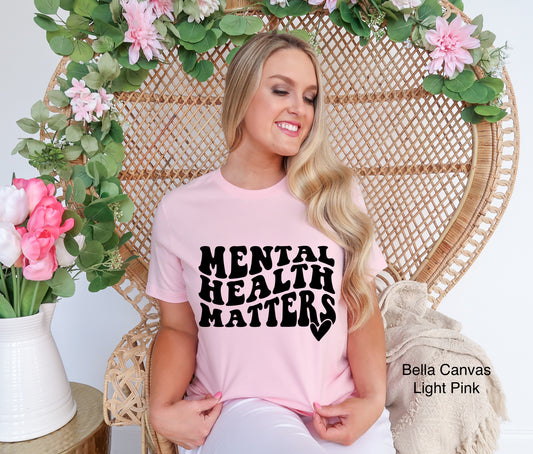 Mental Health Matters - Light Pink T-Shirt