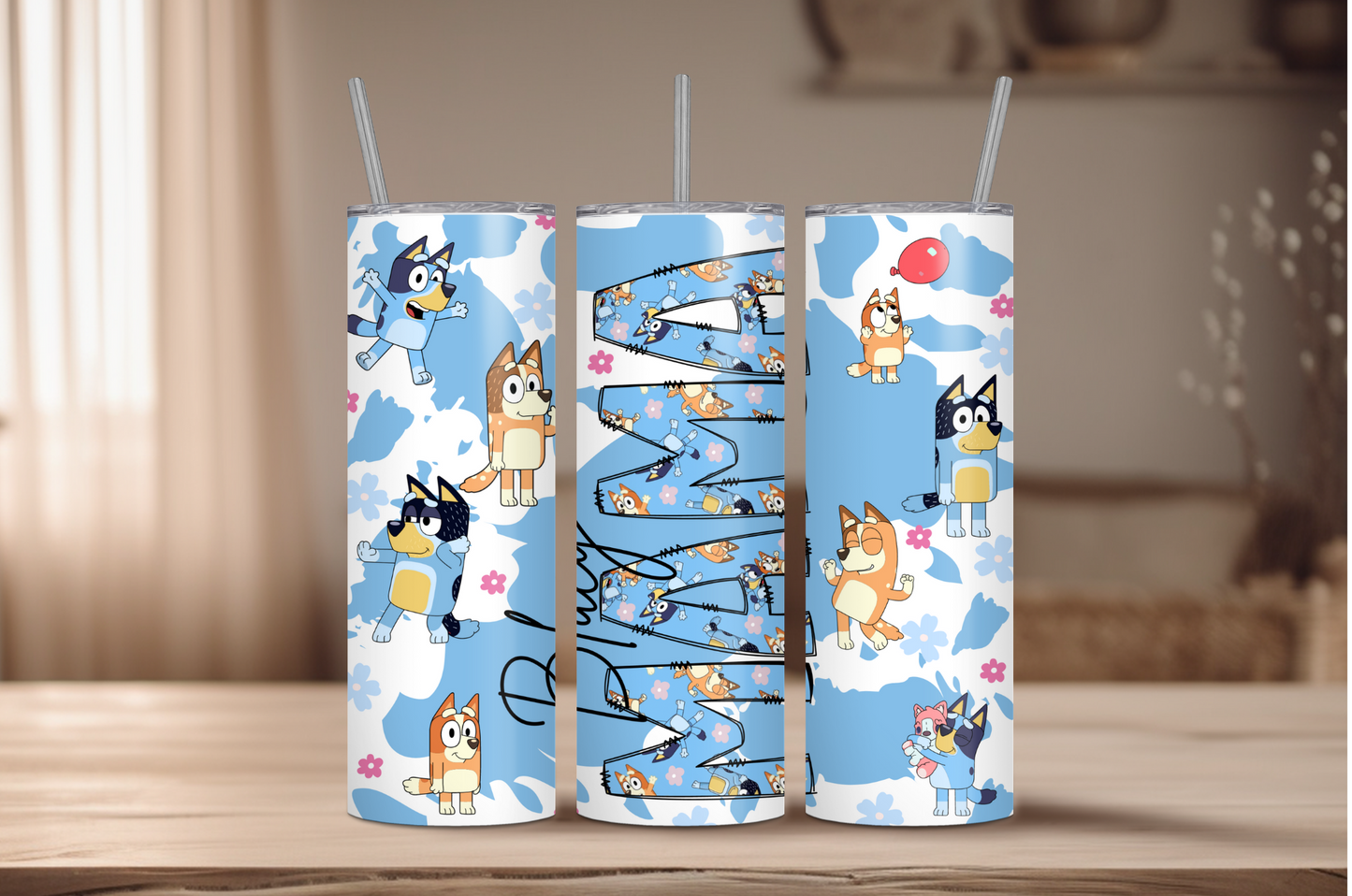 Bluey Mama Sublimation Tumbler Print
