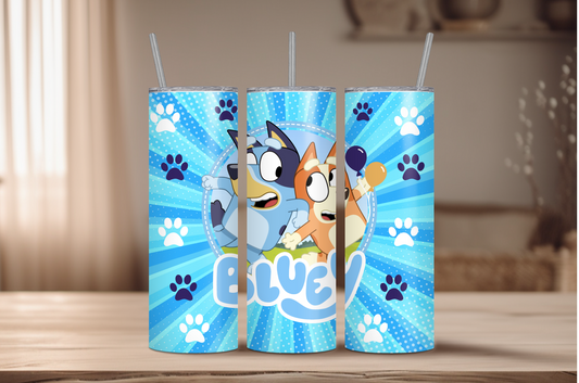 Blue Bluey/Bingo Sublimation Tumbler Print