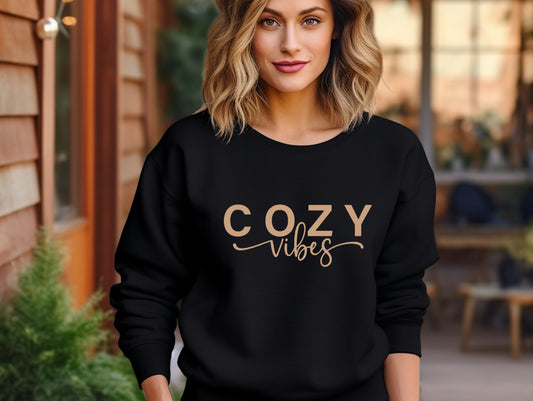 Cozy Vibes (Light Tan) Screen Print Transfer