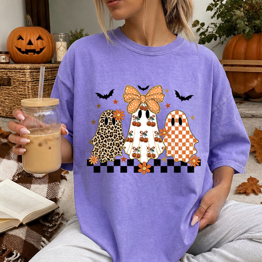 Cute Fall Ghosts - Violet T-Shirt