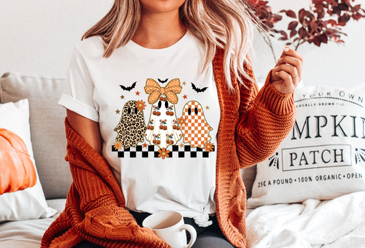 Cute Fall Ghosts - White T-Shirt