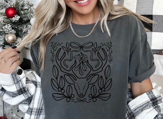 Deer + Bows Screen Print Transfer