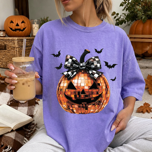 Disco Pumpkin Fall - Violet T-Shirt