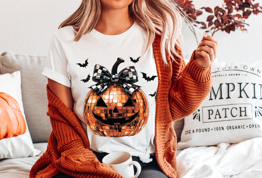 Disco Pumpkin Fall - White T-Shirt