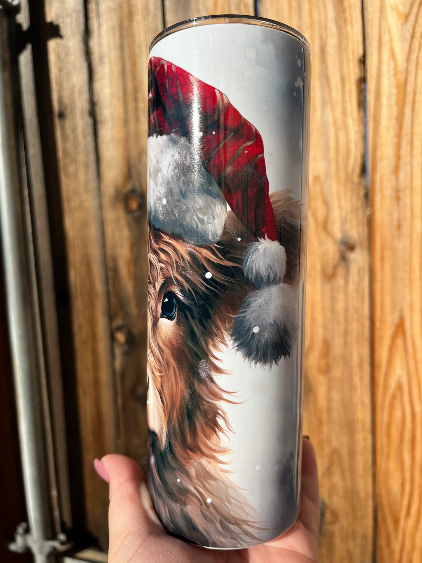 Christmas Highland Cow 20oz Skinny Tumbler