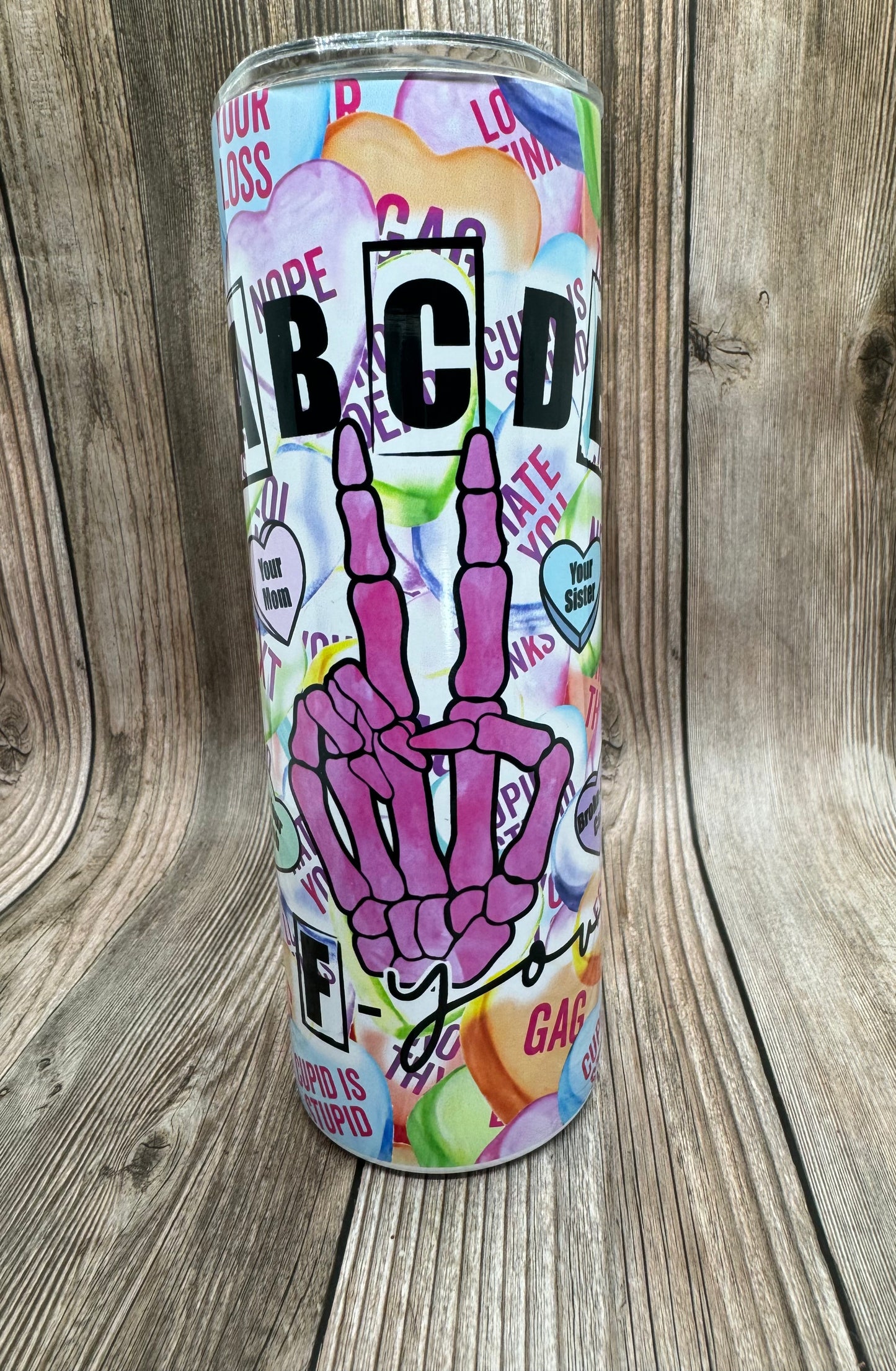 ABCDEFU Anti-Valentine's 20oz Skinny Tumbler