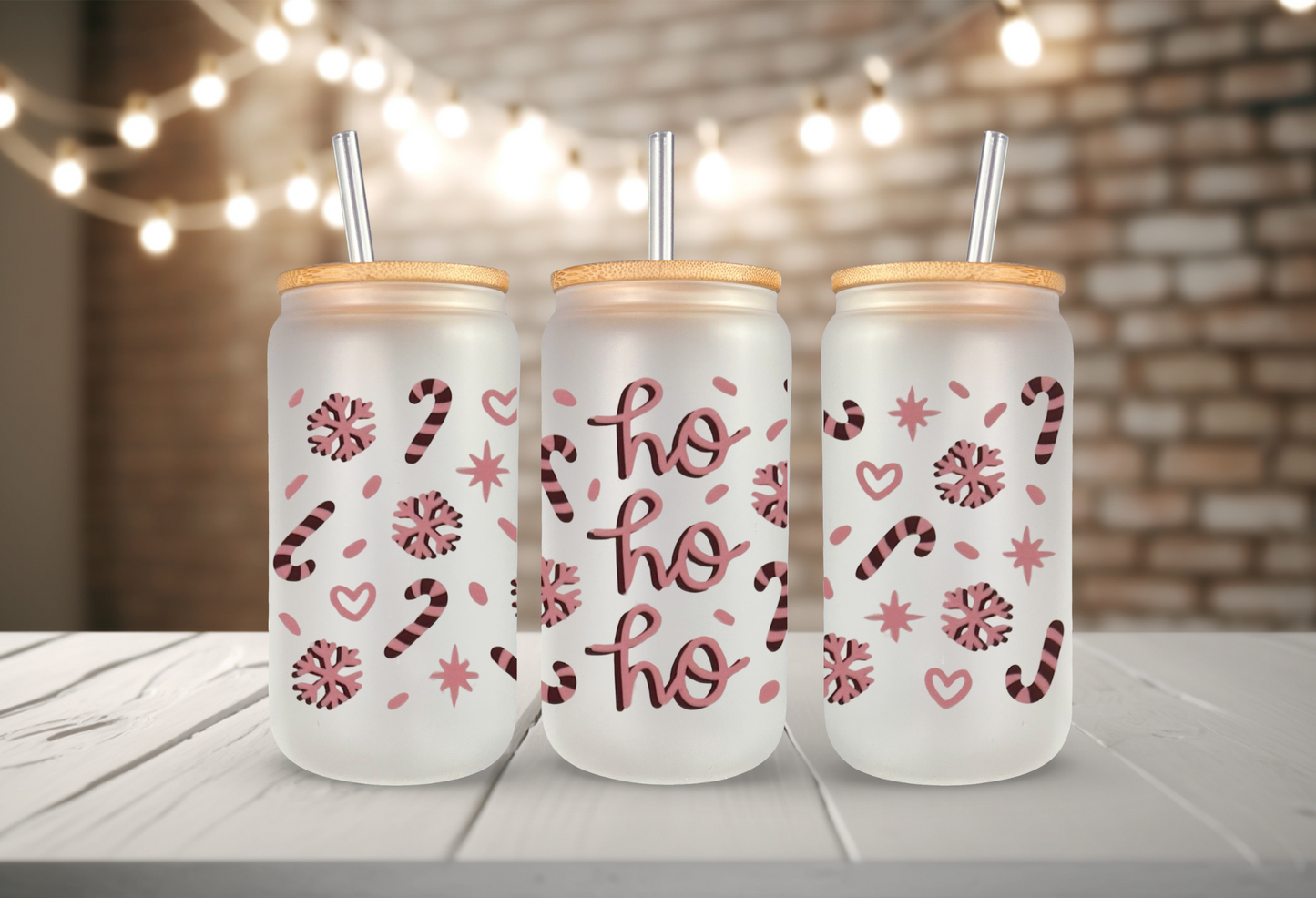 Ho Ho Ho Christmas 16oz Libbey Cup Wrap