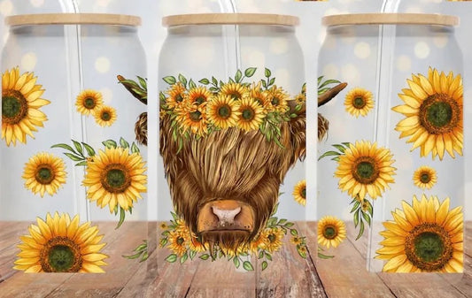 Highland Cow 16oz Libbey Cup Wrap