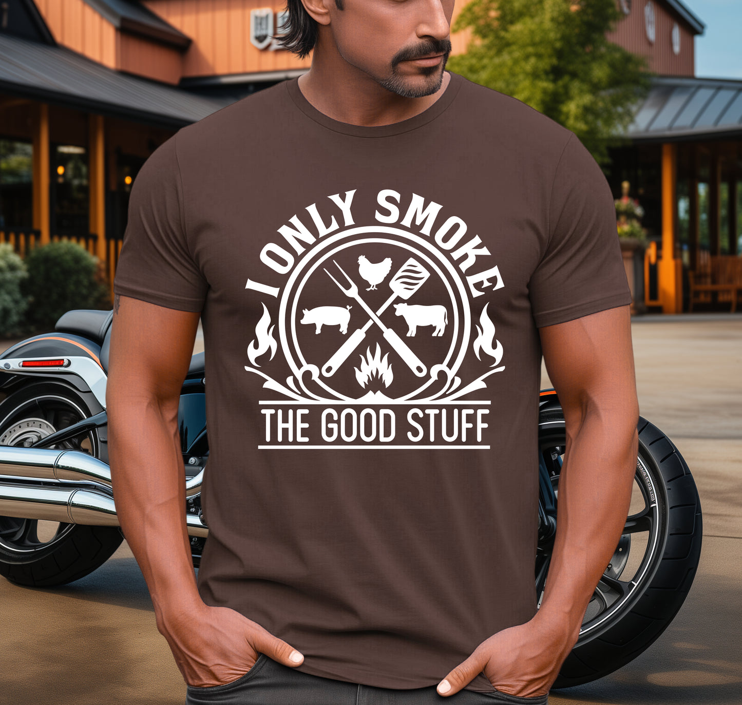 I Only Smoke The Good Stuff Men's Screen Print Transfer