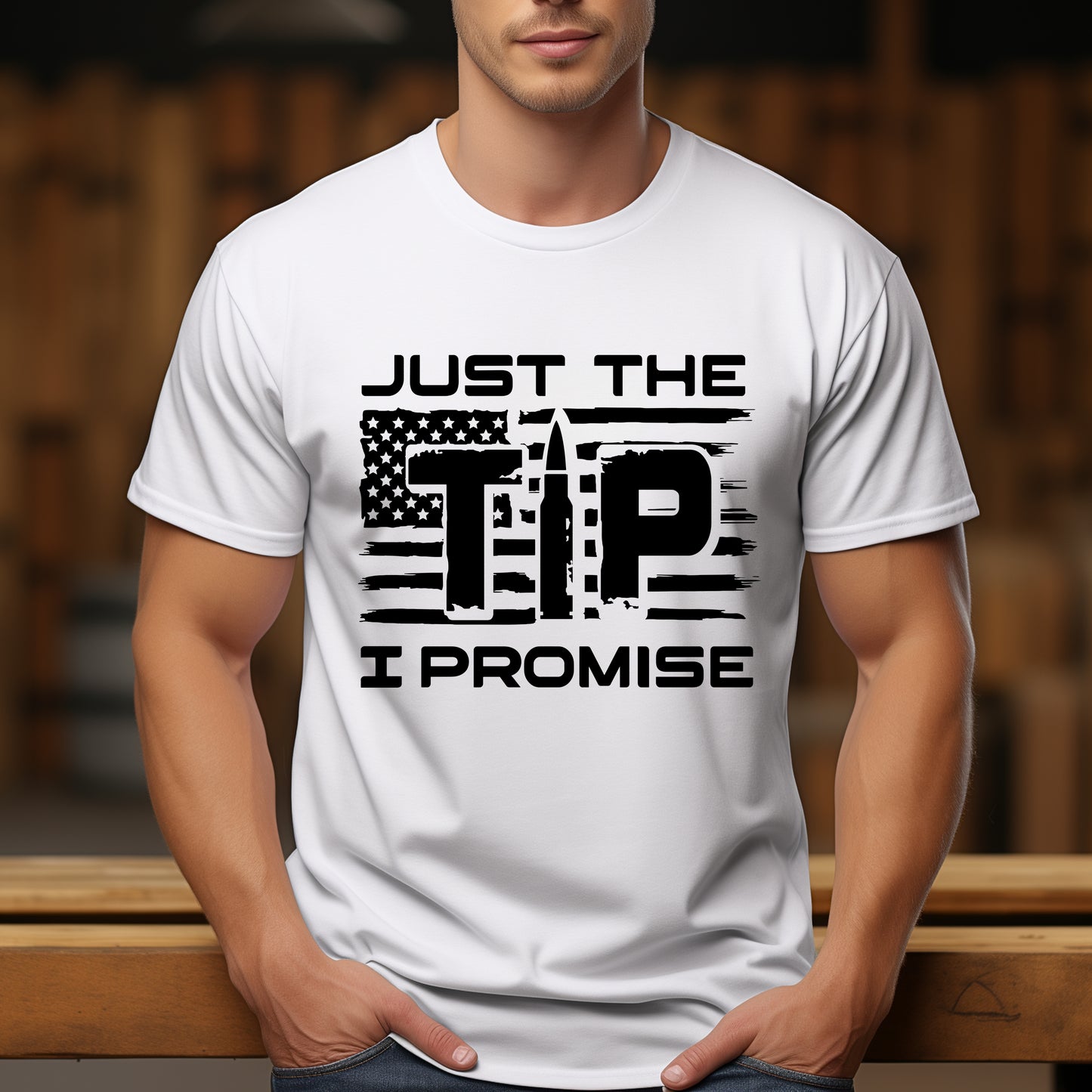 Just The Tip, I Promise Men's Screen Print Transfer
