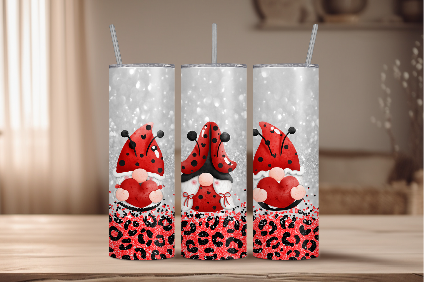 Ladybug Gnomes Sublimation Tumbler Print