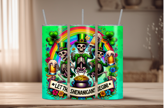 Let The Shenanigans Begin St Patrick's Sublimation Tumbler Print