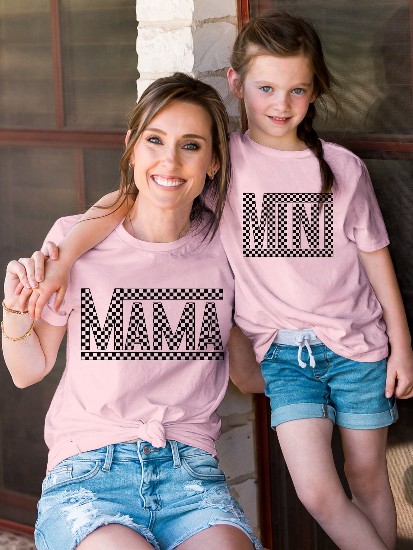 Mama/Mini Checkered Vans Style Screen Print Transfer