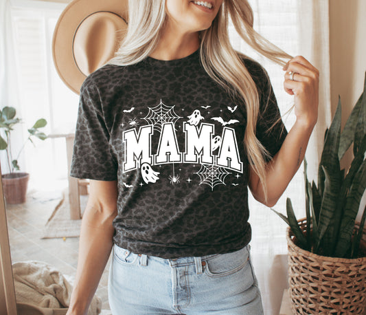 Mama w/ Ghosts - Black Leopard T-Shirt