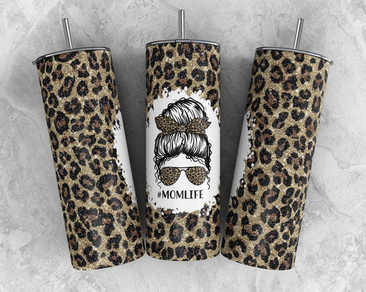 Mom Life Leopard Sublimation Tumbler Print