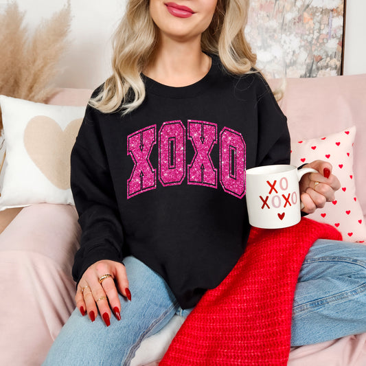 XOXO Pink (Faux Glitter) Clear Film Screen Print Transfer