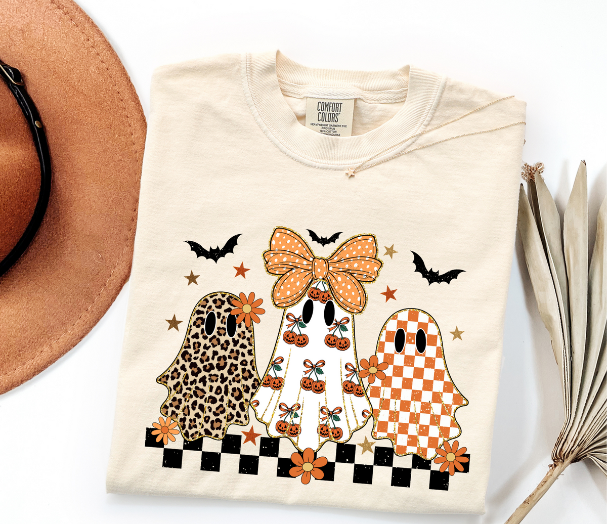 Cute Fall Ghosts - Natural T-Shirt