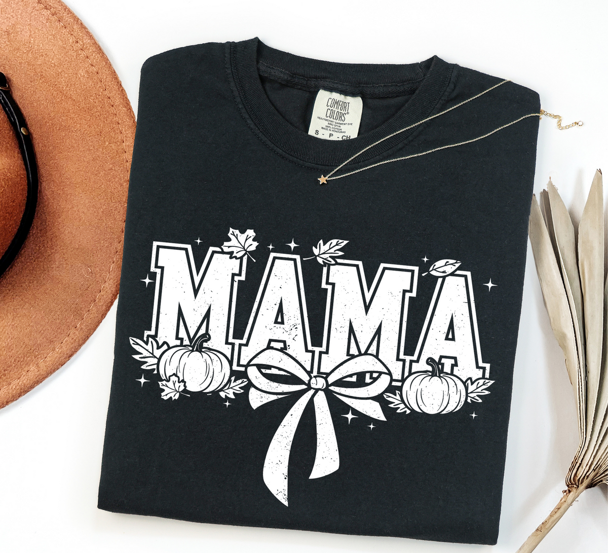 Mama w/ Pumpkins - Black T-Shirt