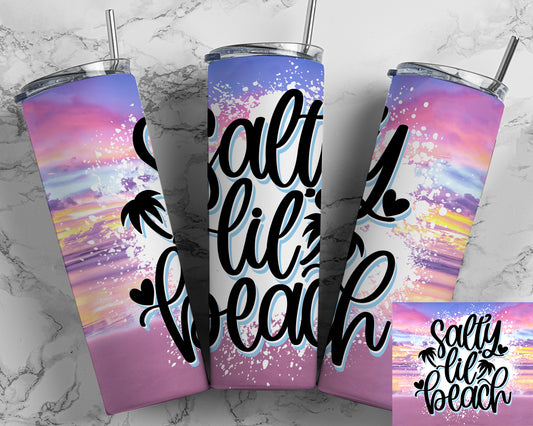 Salty Lil Beach Summer Sublimation Tumbler Print