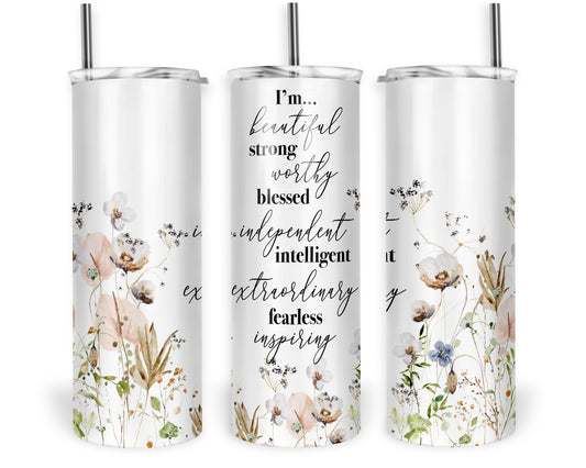 Women's Affirmations Sublimation Tumbler Print